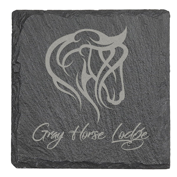 Design Unique Home Decor with Personalized 4" x 4" Square Slate Coasters – Add Your Style