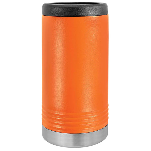 Custom Engraved Stainless Steel Beverage Holder for Slim Cans and Bottles  Orange