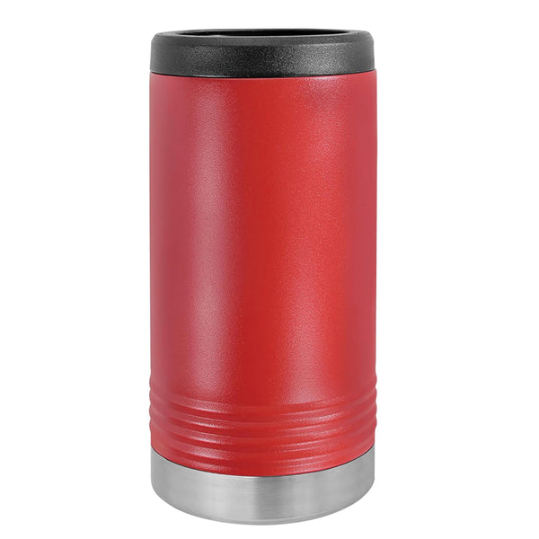 Custom Engraved Stainless Steel Beverage Holder for Slim Cans and Bottles  Red