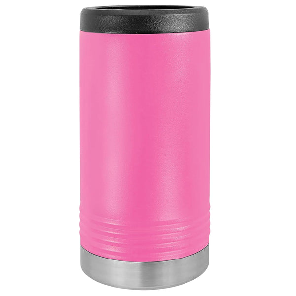 Custom Engraved Stainless Steel Beverage Holder for Slim Cans and Bottles  Pink