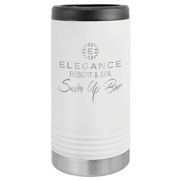 Custom Engraved Stainless Steel Beverage Holder for Slim Cans and Bottles  White