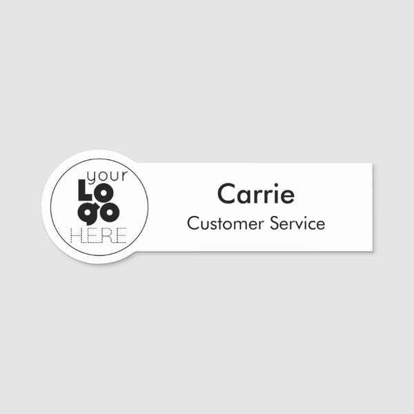 Simple Modern Employee Name Tag for Round Logo