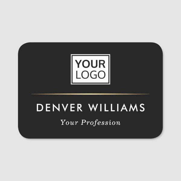 Classy divider custom logo elegant black name tag