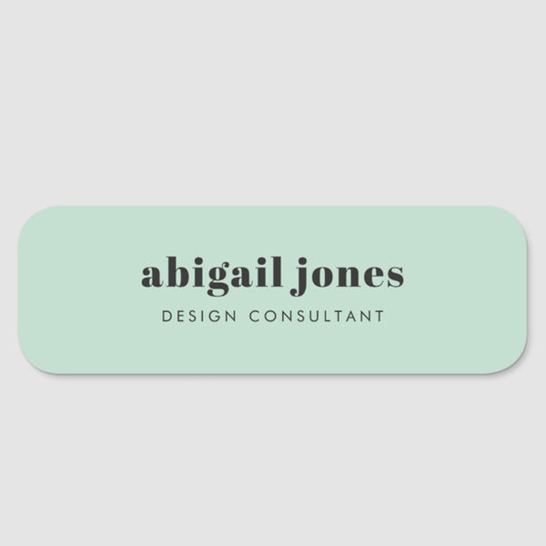 Minimalist Modern Retro Mint Green Stylish Casual Name Tag