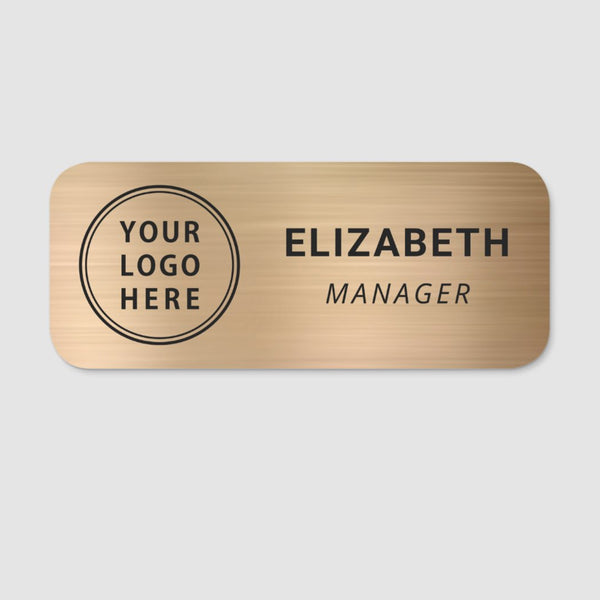 Classic Gold Business Logo Name Tag