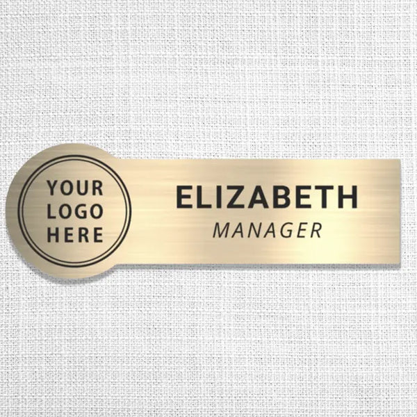 Gold Business Company Logo Name Tag